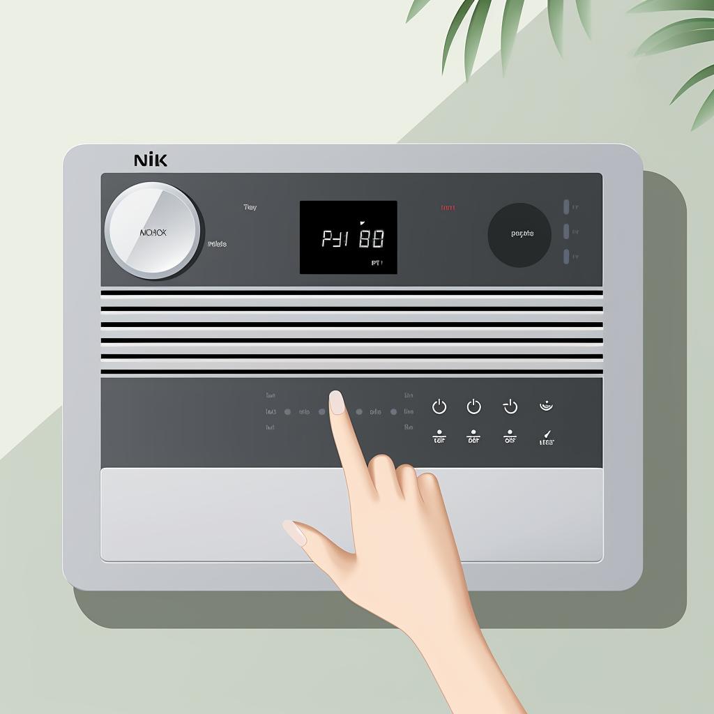 A hand selecting a mode on the control panel of a Winix air purifier